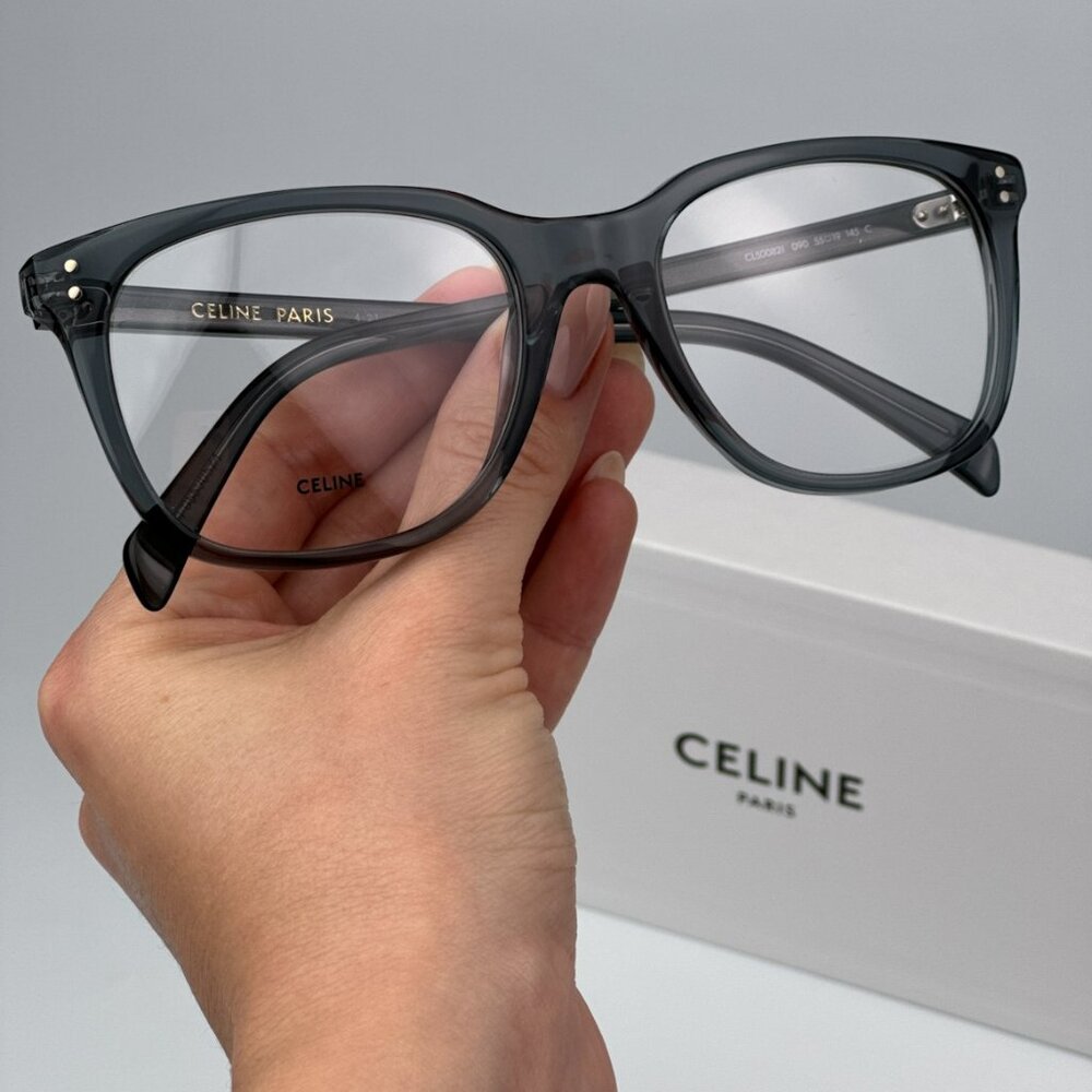 Celine CL50082I 090 BRAND NEW Eyeglasses Transparent Grey Blue Square Unisex